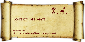 Kontor Albert névjegykártya