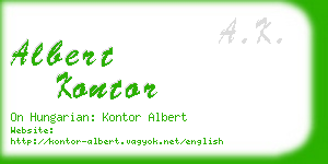 albert kontor business card